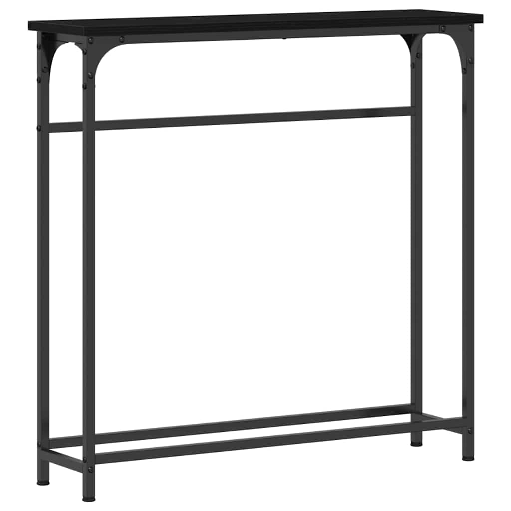 Konsollbord Svart Eik 75 X 19.5 X 75 Cm Ingeniørtre Og Metall