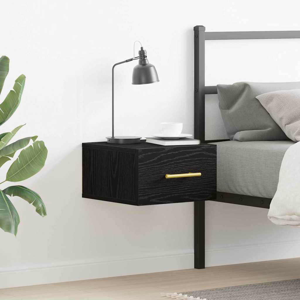 Nattbordskap Svart Eik 35 X 35 X 20 Cm Konstruert Tre