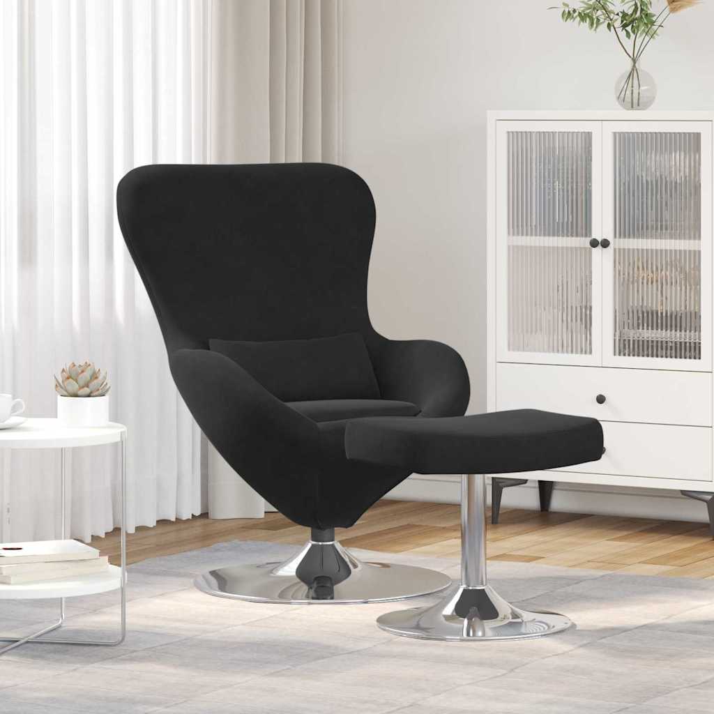 Eggstol Med Fototstol Svart 63 X 73 X 90 Cm Fløyel