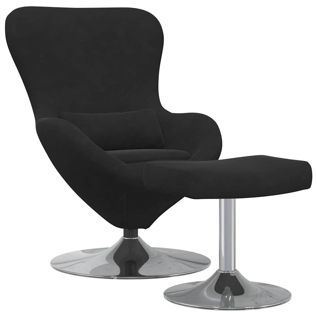 Eggstol Med Fototstol Svart 63 X 73 X 90 Cm Fløyel