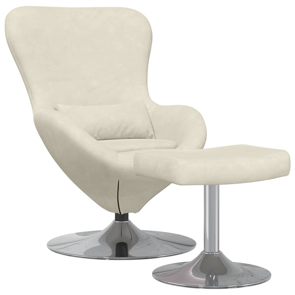 Eggstol Med Fototstol Krem 63 X 73 X 90 Cm Fløyel