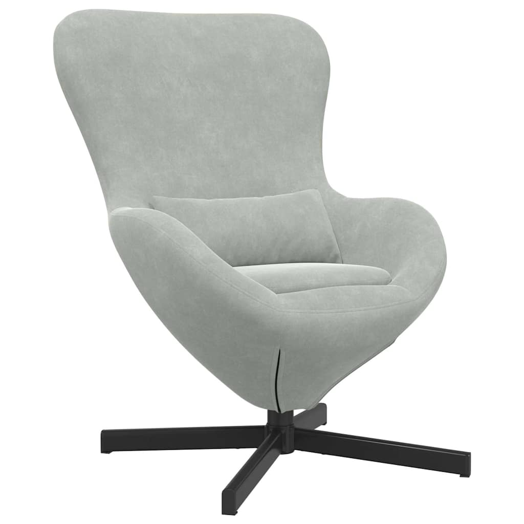 Eggstol Lysegrå 63 X 73 X 90 Cm Fløyel