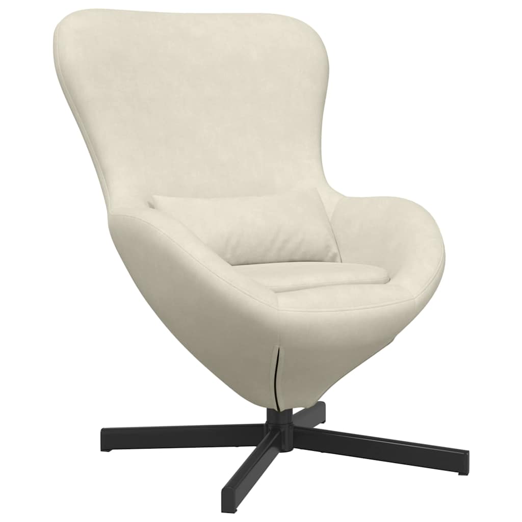 Eggstol Krem 63 X 73 X 90 Cm Fløyel