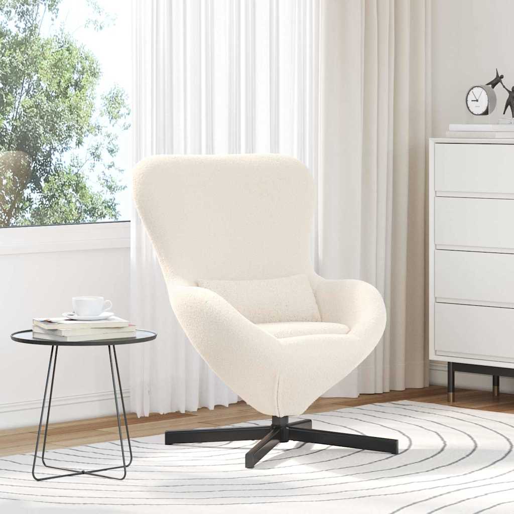 Eggstol Krem 63 X 73 X 90 Cm Krøllete Ull-Lignende Stoff