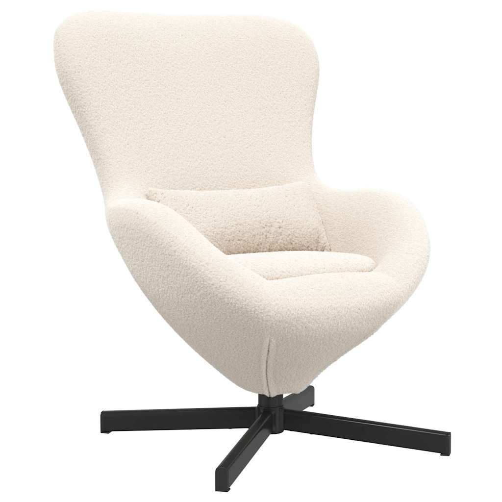 Eggstol Krem 63 X 73 X 90 Cm Krøllete Ull-Lignende Stoff