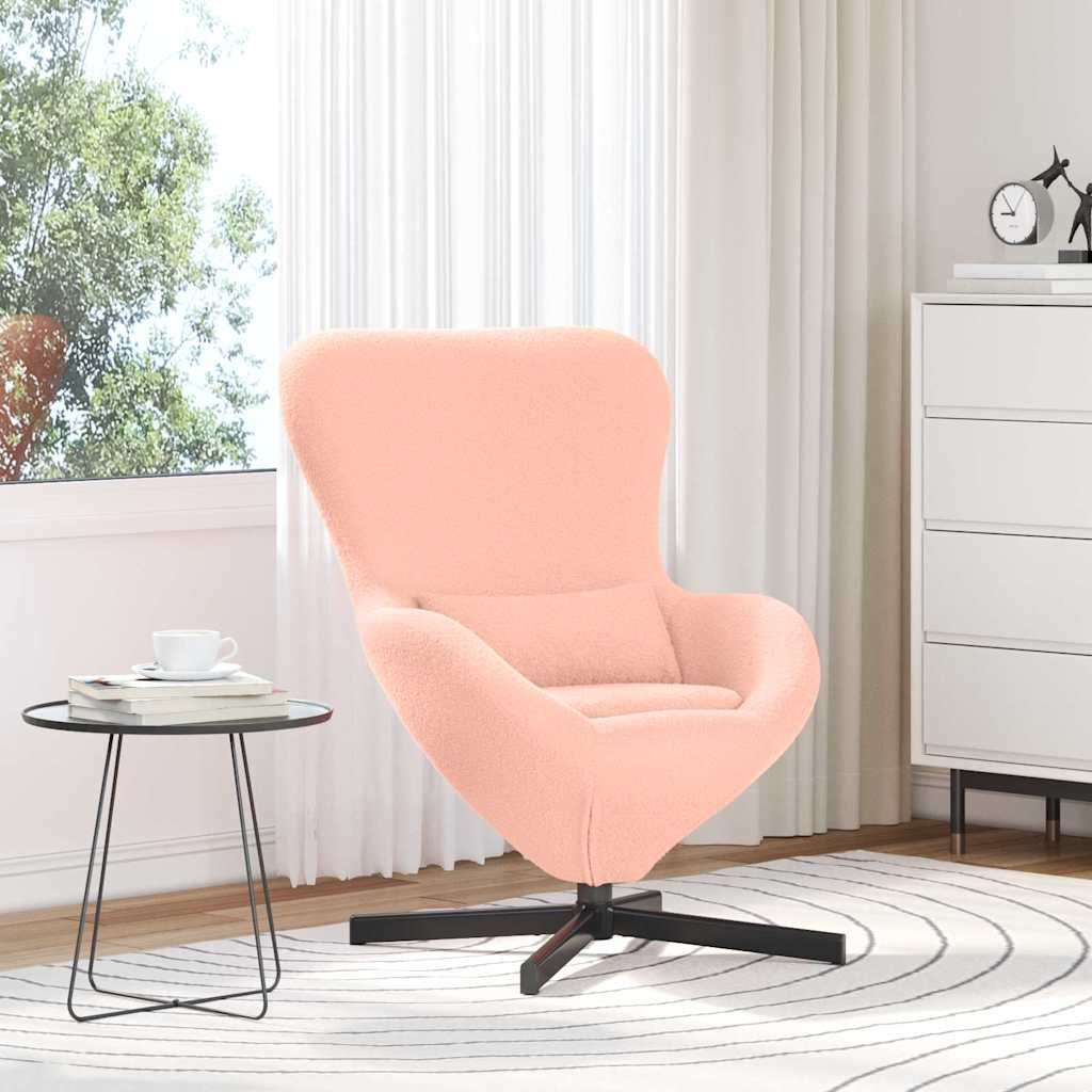 Eggstol Rosa 63 X 73 X 90 Cm Krøllete Ull-Lignende Stoff