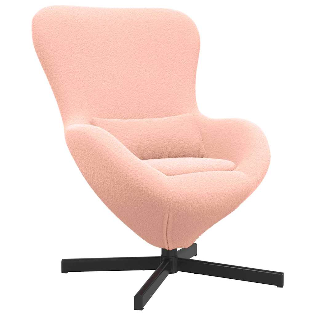 Eggstol Rosa 63 X 73 X 90 Cm Krøllete Ull-Lignende Stoff