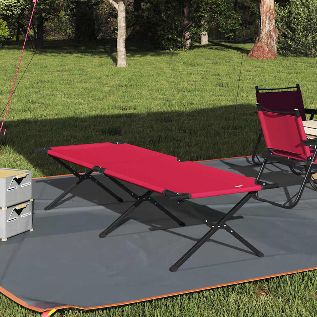 Sammenleggbar Camping Seng Rød Oxford-Stoff