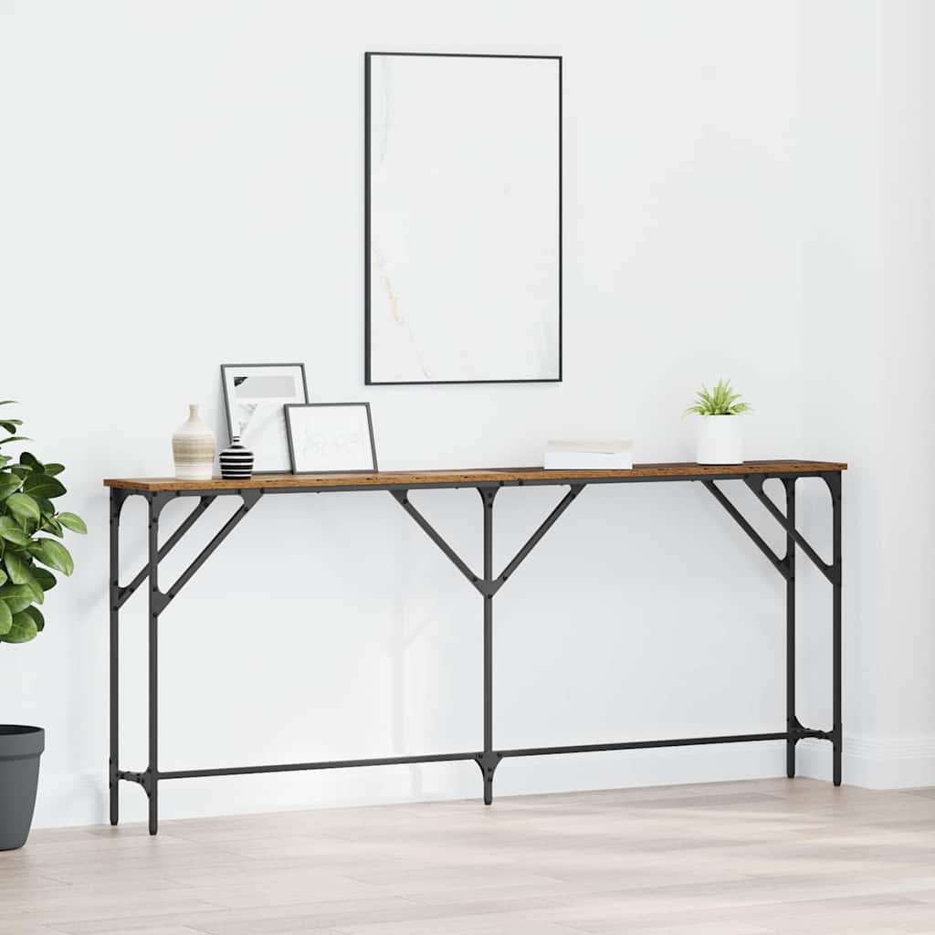 Konsollbord Gamle Tre 180 X 23 X 75 Cm Ingeniørtre Og Metall
