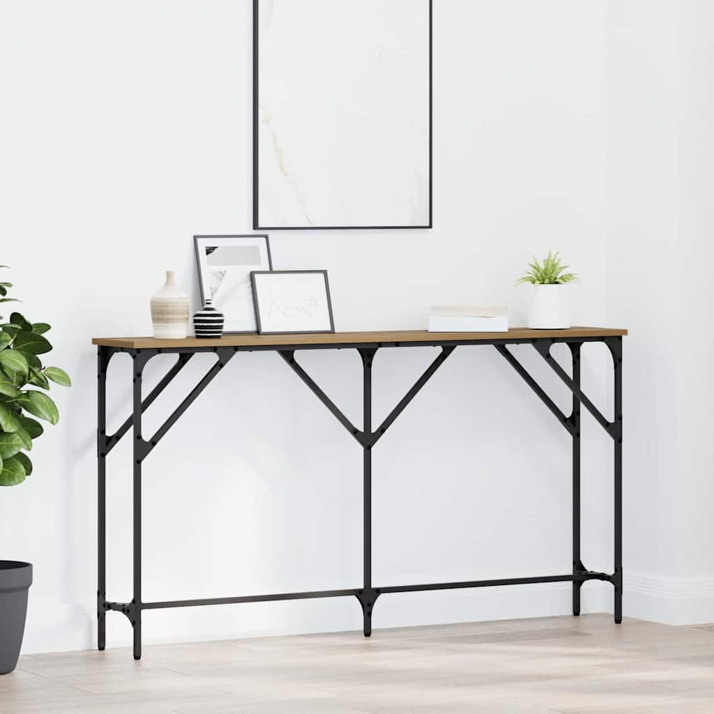 Konsollbord Artisan Eik 140 X 23 X 75 Cm Ingeniørtre Og Metall