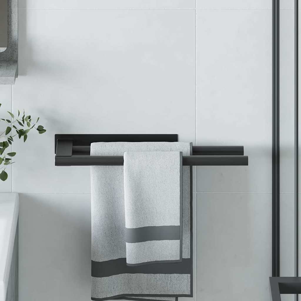 Håndkle Rack Svart 40 X 9 X 4 Cm Rustfritt Stål