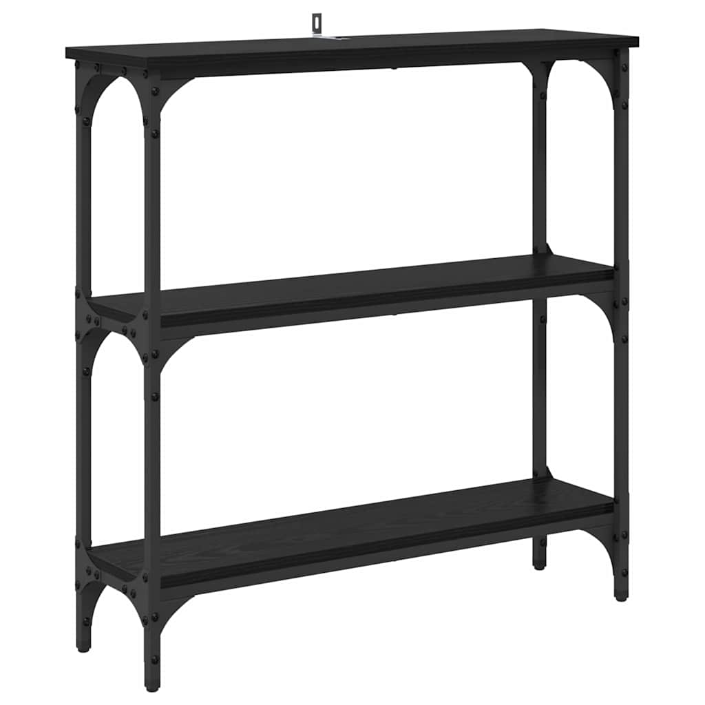 Konsollbord Svart Eik 75 X 22.5 X 75 Cm Ingeniørtre Og Metall