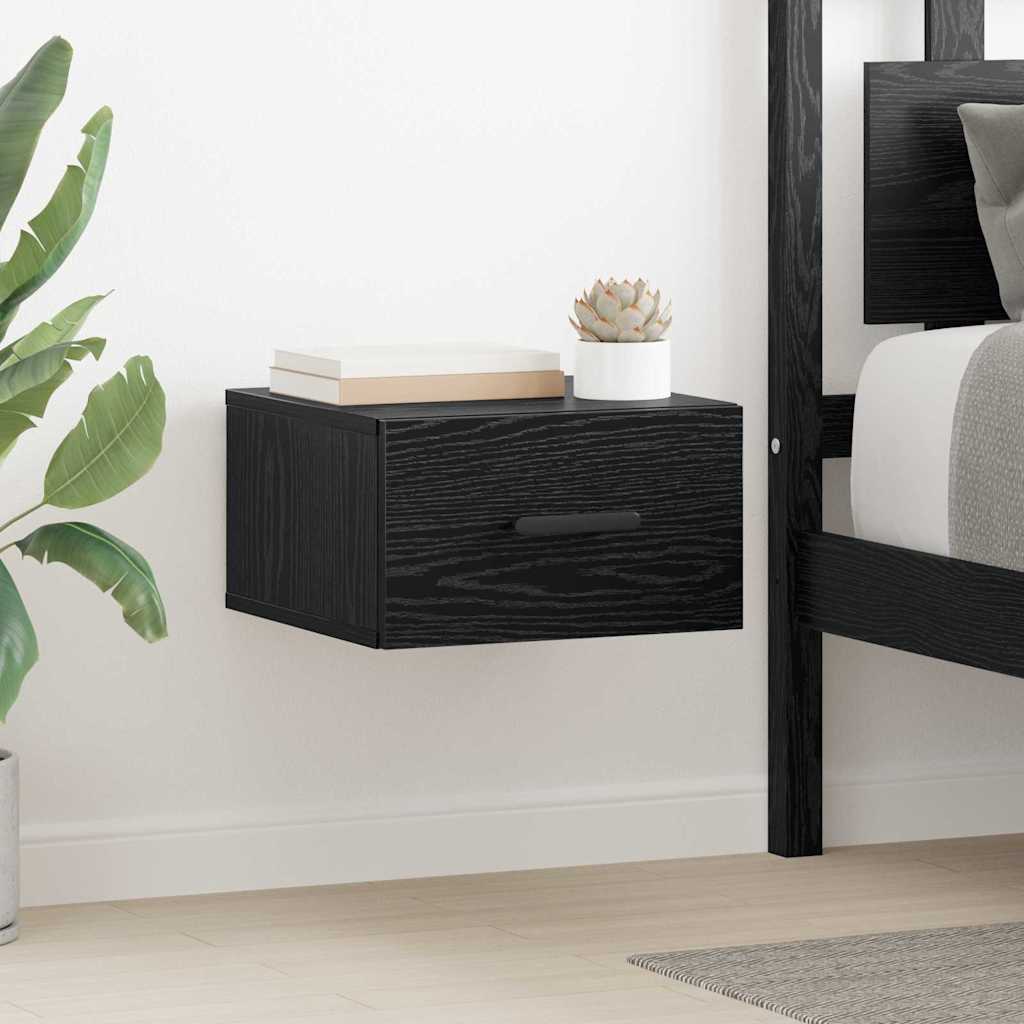 Nattbordskap Svart Eik 35 X 35 X 20 Cm Konstruert Tre