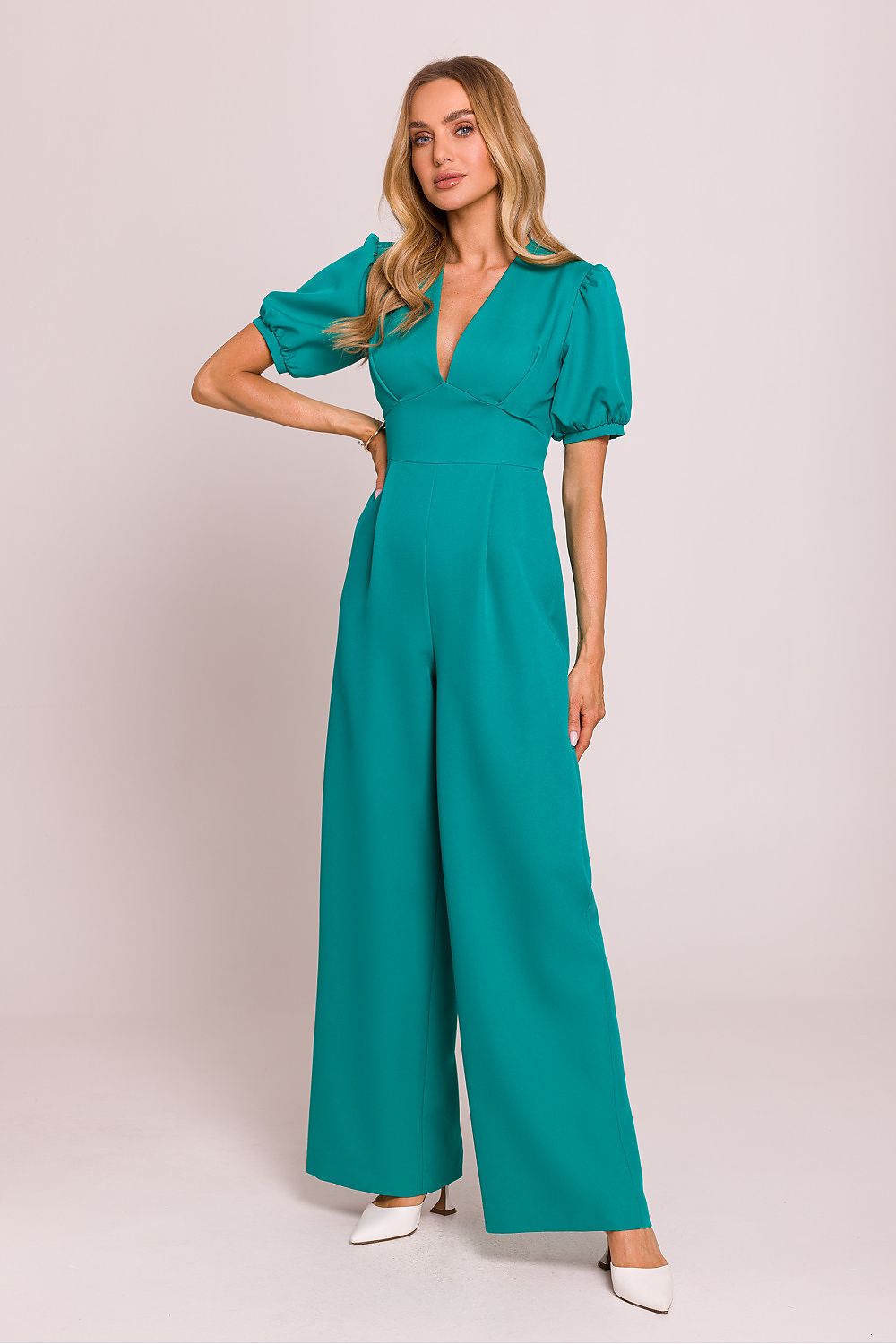 Jumpsuit - Moe til dame fra MS StyleHaven, laget av polyester, farge Grønn, størrelse s, med short ermer, perfekt til dress