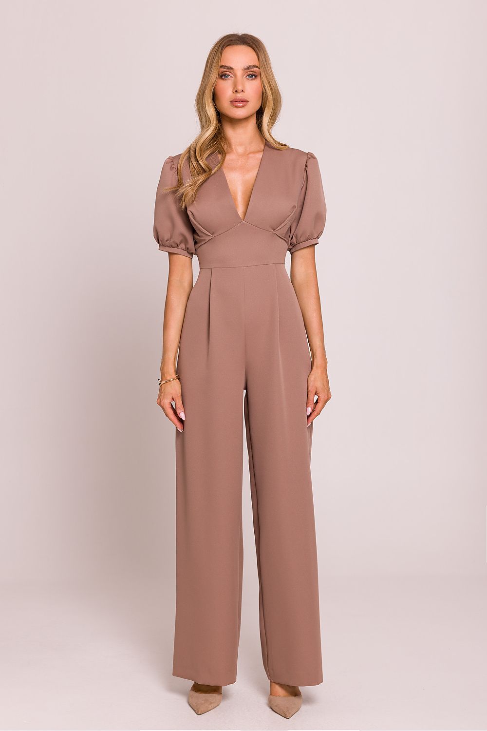 Jumpsuit - Moe til dame fra MS StyleHaven, laget av polyester, farge Grønn, størrelse L, med short ermer, perfekt til dress