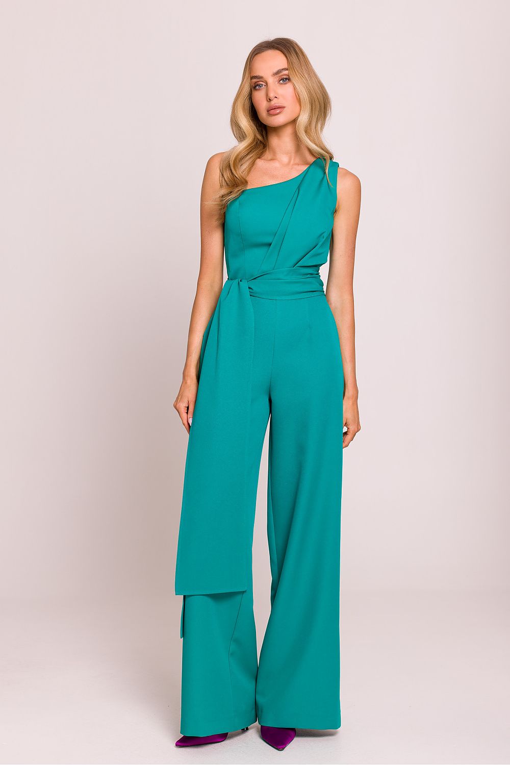 En skulder Jumpsuit - Moe til dame fra MS StyleHaven, laget av polyester, farge Grønn, størrelse s, med sleeveless ermer, perfekt til dress