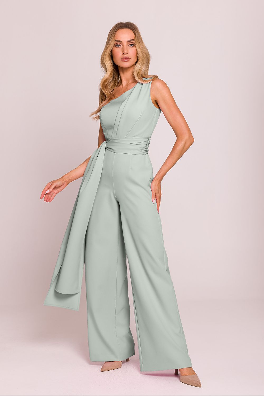 En skulder Jumpsuit - Moe til dame fra MS StyleHaven, laget av polyester, farge Grønn, størrelse XXL, med sleeveless ermer, perfekt til dress