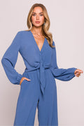 Bluse Moe til dame fra MS StyleHaven, laget av polyester, farge Blå, størrelse s, med long ermer, perfekt til dress