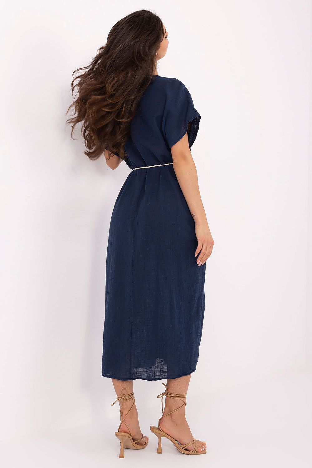 Dagkjole Och Bella til dame fra MS StyleHaven, laget av Bomull, farge Marineblå, størrelse L, med short ermer