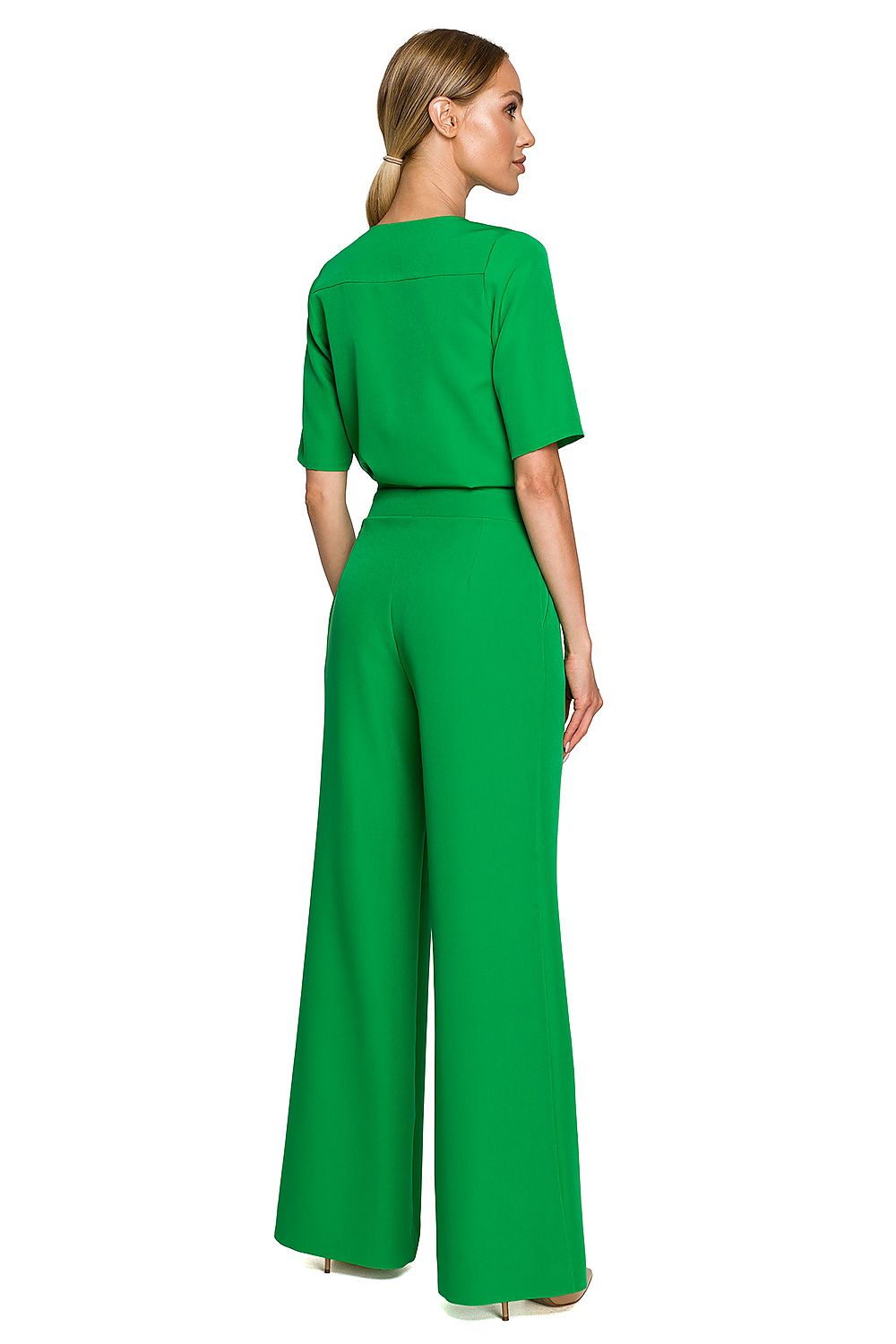 Jumpsuit - Moe til dame fra MS StyleHaven, laget av polyester, farge Grønn, størrelse M, med short ermer, perfekt til dress