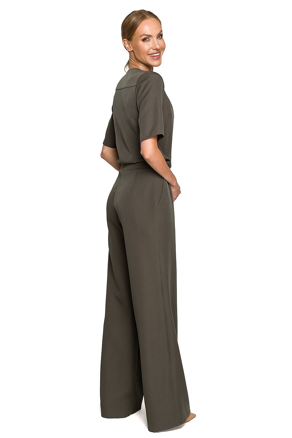 Jumpsuit - Moe til dame fra MS StyleHaven, laget av polyester, farge Grønn, størrelse XL, med short ermer, perfekt til dress