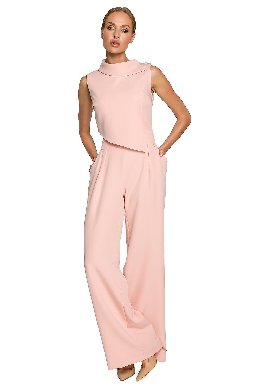 Jumpsuit - Moe til dame fra MS StyleHaven, laget av polyester, farge Rosa, størrelse s, med sleeveless ermer, perfekt til dress