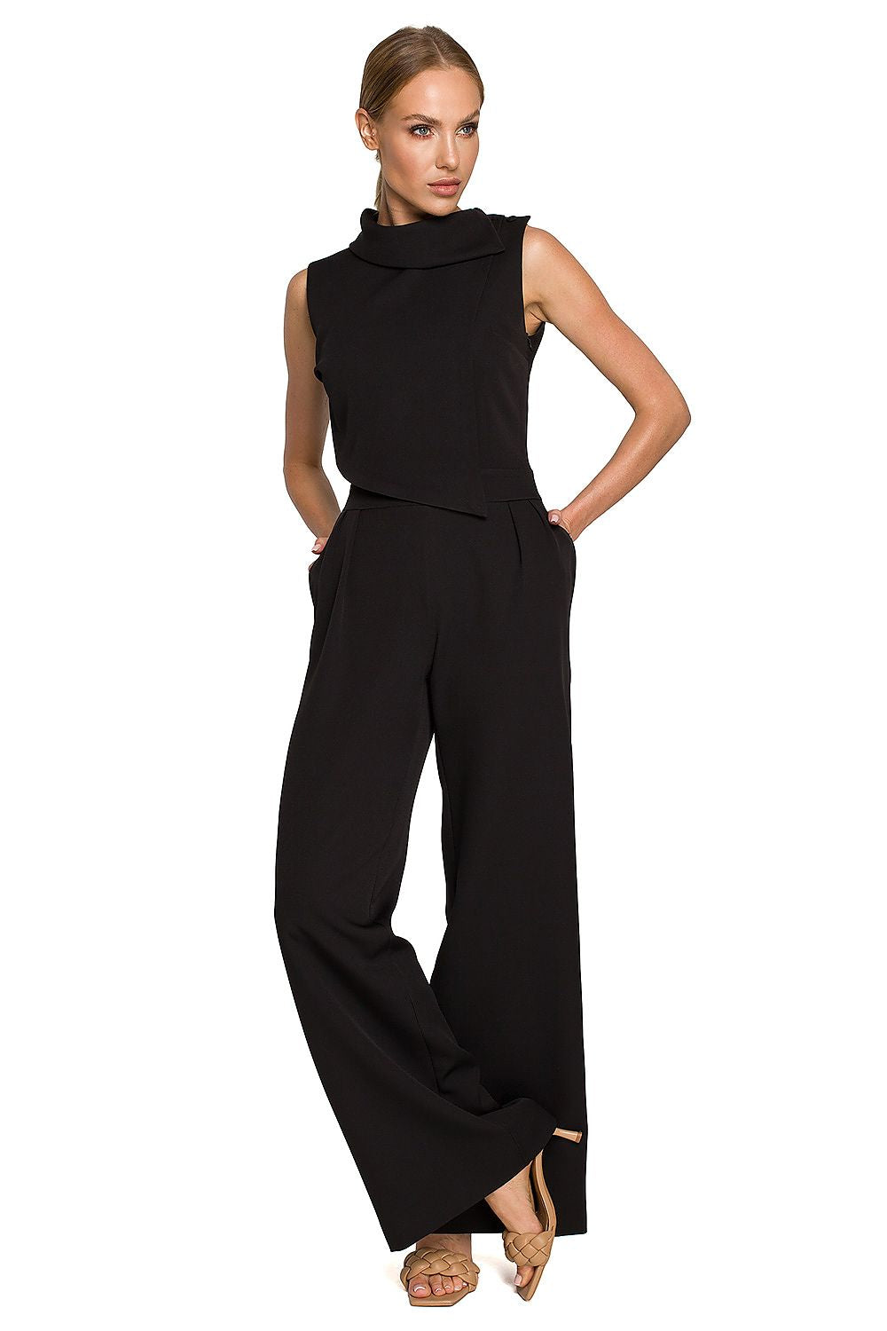 Jumpsuit - Moe til dame fra MS StyleHaven, laget av polyester, farge Grønn, størrelse M, med sleeveless ermer, perfekt til dress