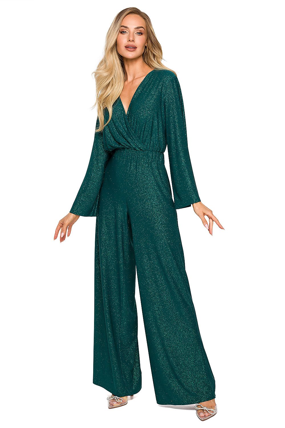 Jumpsuit - Moe til dame fra MS StyleHaven, laget av polyester, farge Grønn, størrelse s, med long ermer, perfekt til dress