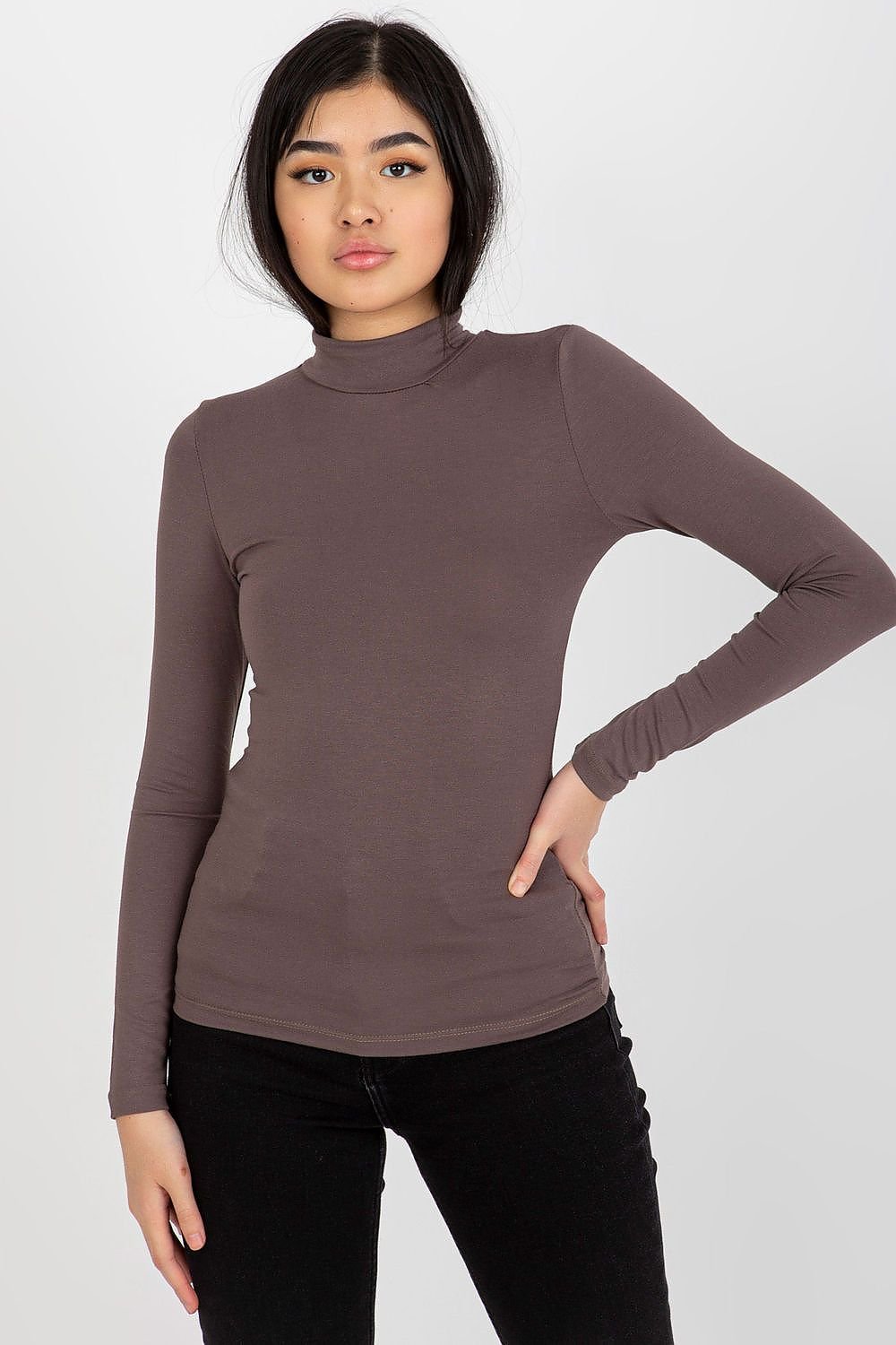 Turtleneck Rue Paris til dame fra MS StyleHaven, laget av Viskose, farge Grå 2, størrelse XL, med sleeveless; 3-4 ermer, perfekt til casual; dress