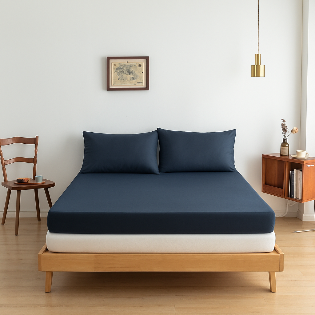 Hoeslaken (Topdekmatras) - Space Blue - Premium