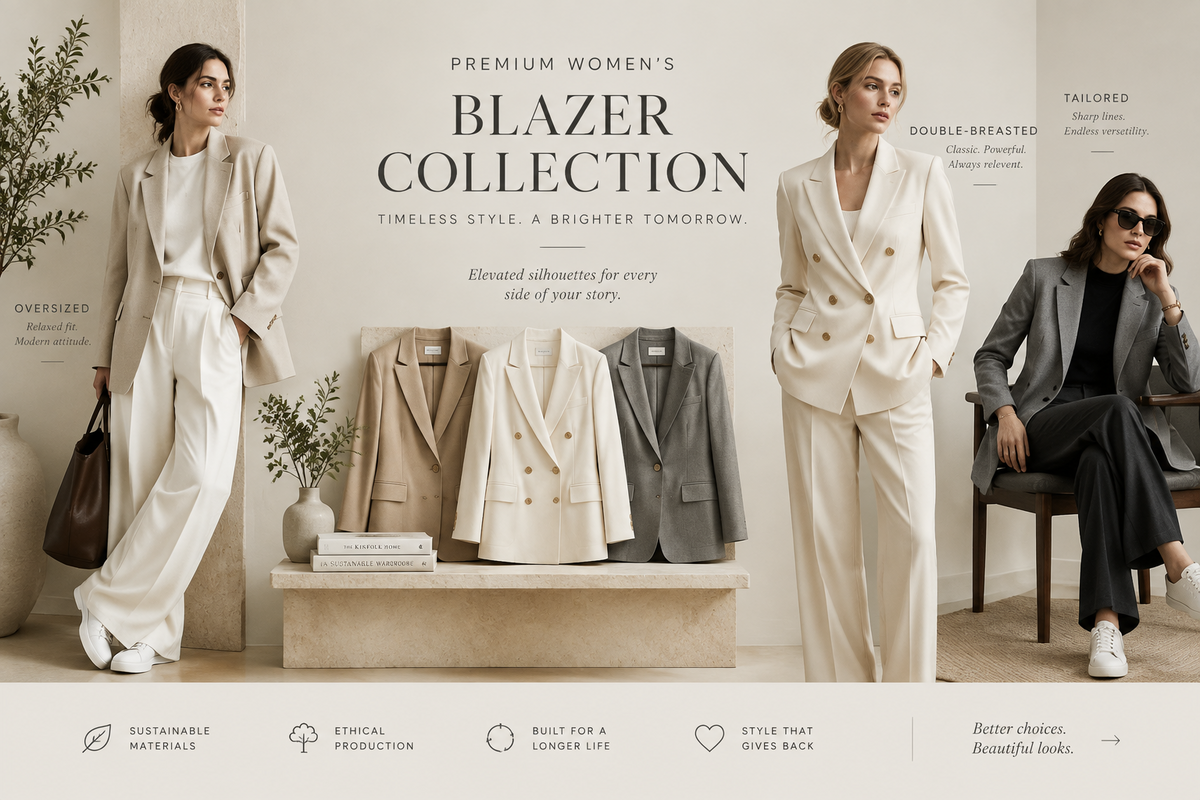 Kolleksjon med blazere og dressjakker til dame – oversized, lin og figursydde modeller