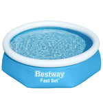 Bestway Oppblåsbart Svømmebasseng Fast Set Rundt 244X61 Cm 57265