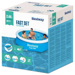 Bestway Oppblåsbart Svømmebasseng Fast Set Rundt 244X61 Cm 57265