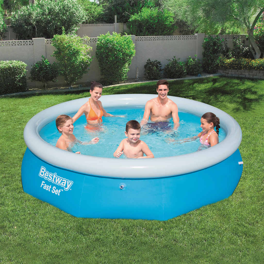 Bestway Oppblåsbart Svømmebasseng Fast Set Rundt 305X76 Cm 57266