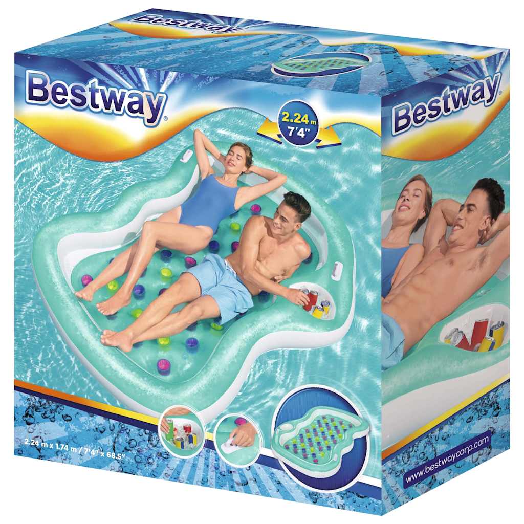 Bestway Flytemadrass Double Designer 224X174 Cm