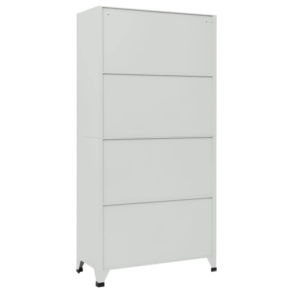 Garderobeskap Med 6 Rom Stål 90X45X180 Cm Grå