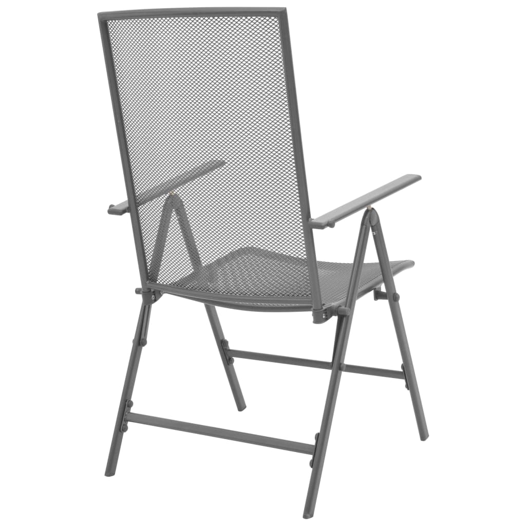 Stablebare Hagestoler 2 Stk Stål Grå