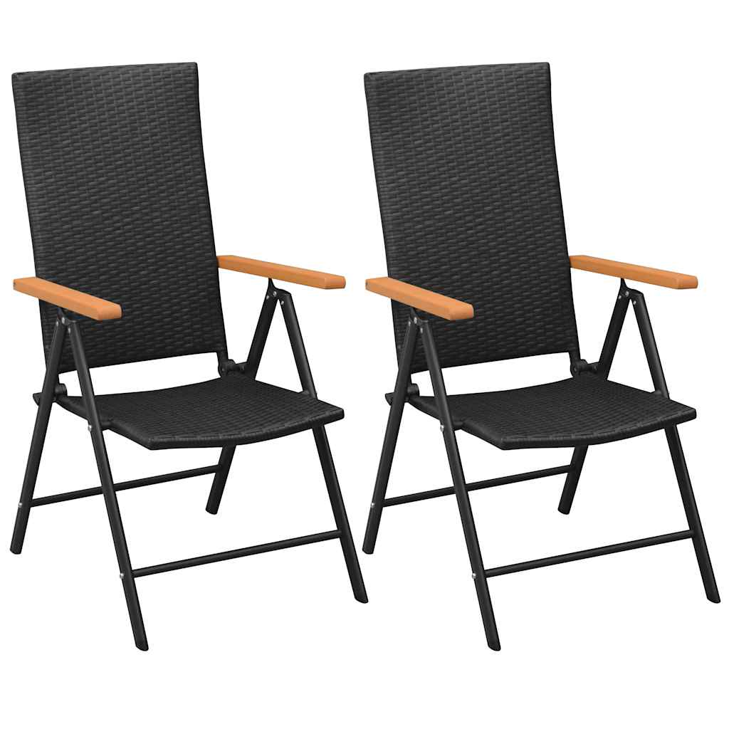 Stablebare Hagestoler 2 Stk Polyrotting Svart