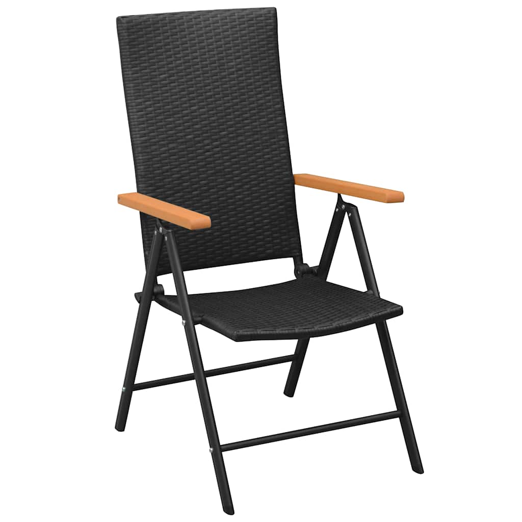 Stablebare Hagestoler 2 Stk Polyrotting Svart