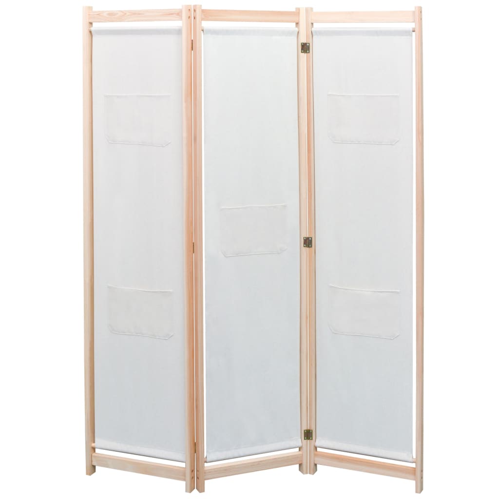 Romdeler 3 Paneler Krem 120X170X4 Cm Stoff