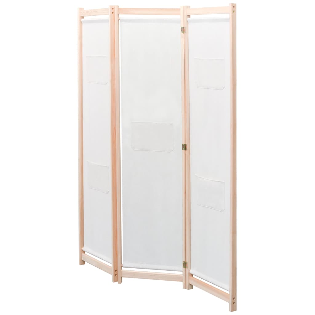 Romdeler 3 Paneler Krem 120X170X4 Cm Stoff