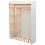 Garderobeskap I Stoff Og Furu 110X40X170 Cm