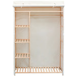 Garderobeskap I Stoff Og Furu 110X40X170 Cm
