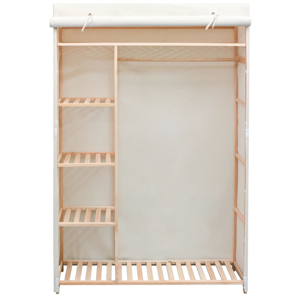 Garderobeskap I Stoff Og Furu 110X40X170 Cm