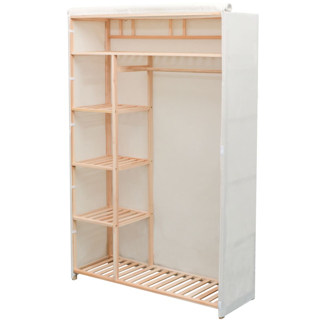Garderobeskap I Stoff Og Furu 110X40X170 Cm