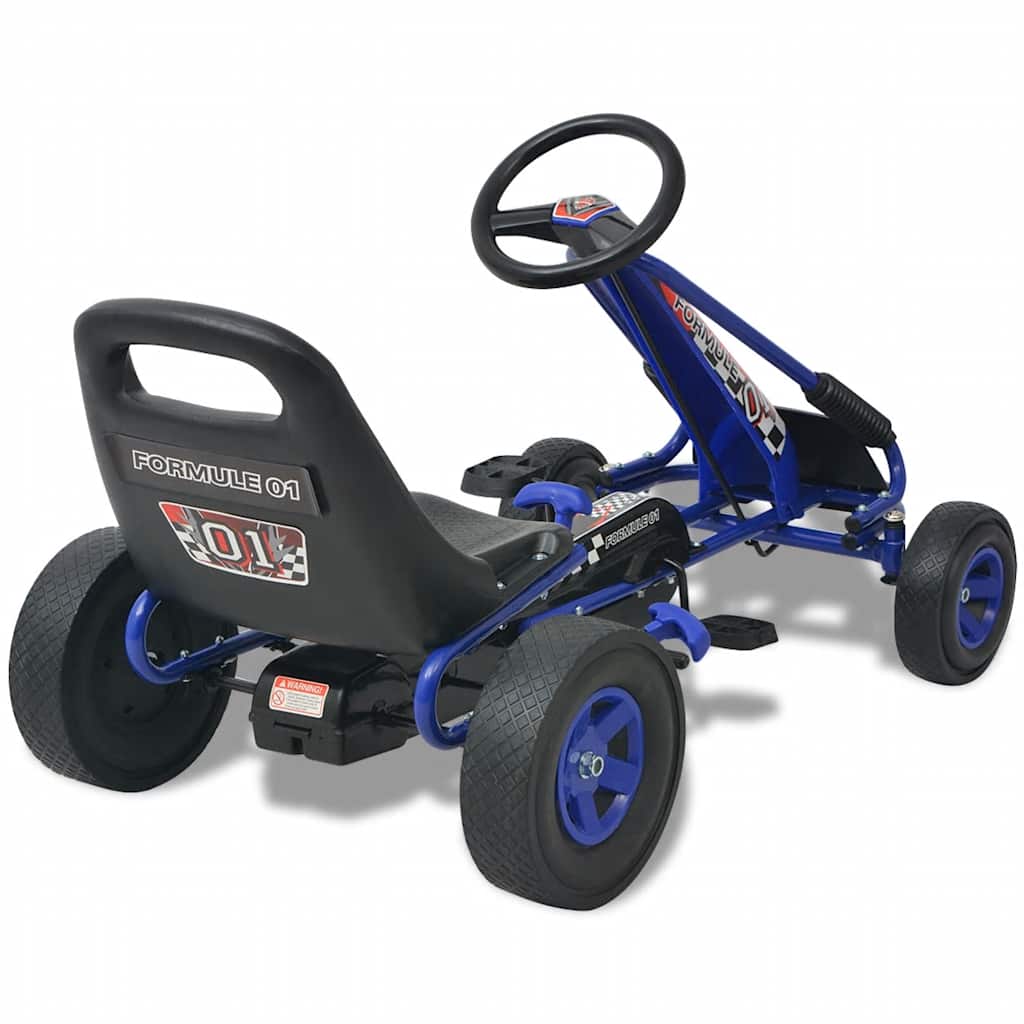 Pedal--Go-Kart Med Justerbar Sete Blå