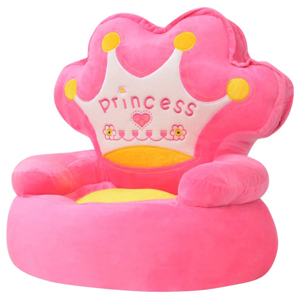 Barnestol Plysj Prinsesse Rosa