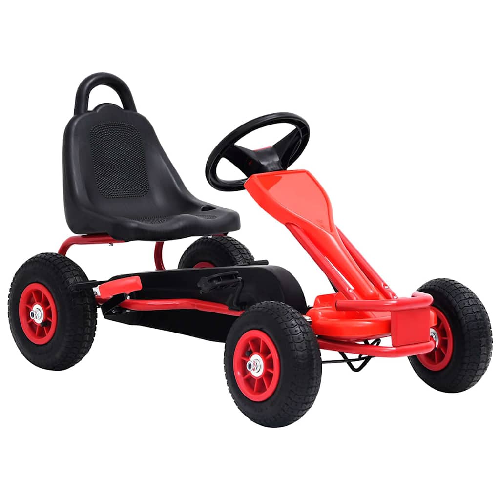 Pedal-Go-Kart Med Pneumatiske Dekk Rød