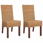 Spisestoler 2 Stk Brun Naturell Rotting