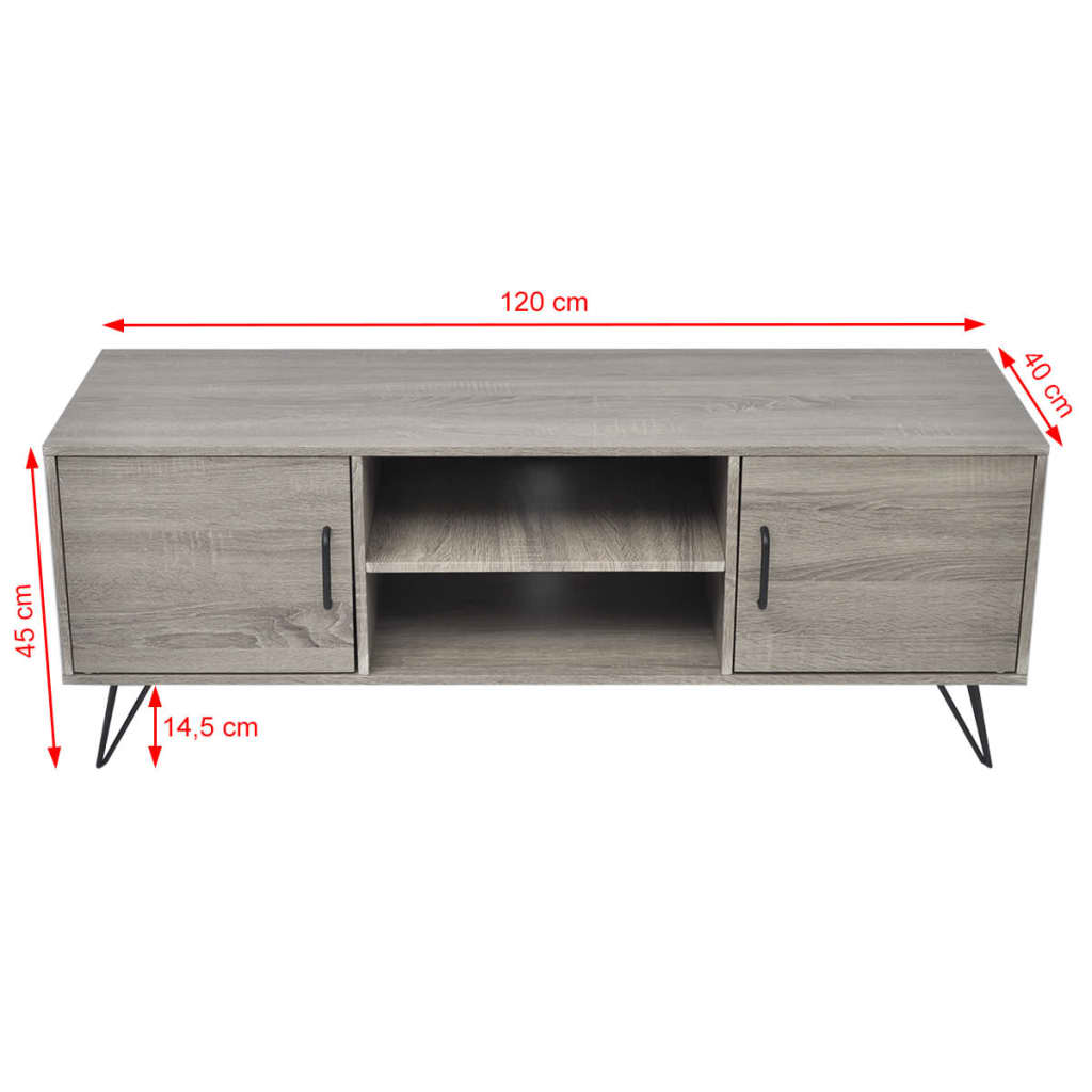 Tv-Benk 120X40X45 Cm Grå